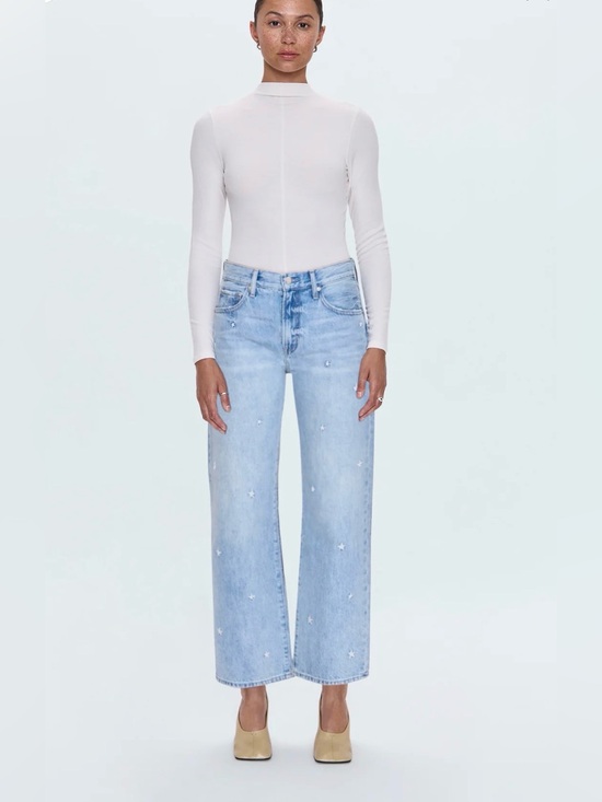 pistola Denim - NWT Pistola LEXI MID RISE BOWED STRAIGHT - STELLAR womens size 24